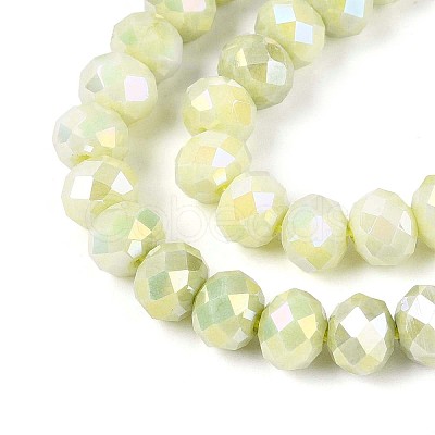 Anti-Tarnish Electroplate Rondelle Glass Beads Strands EGLA-T021-8mm-17-05-1