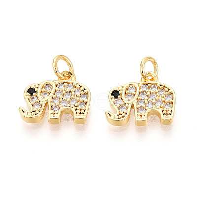 Brass Micro Pave Cubic Zirconia Charms KK-N257-68G-1