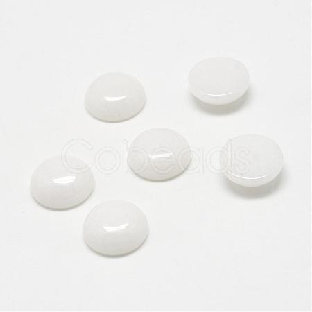 Natural White Jade Gemstone Cabochons G-T020-6mm-04-1