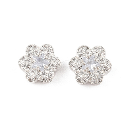 Rack Plating Brass Micro Pave Cubic Zirconia Beads KK-F879-02S-01-1