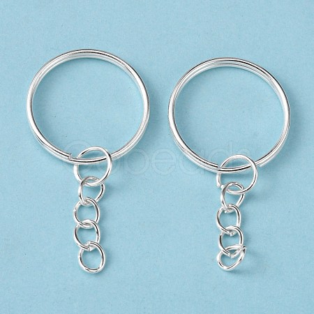 Silver Color Plated Iron Split Key Rings X-IFIN-H047-S-1