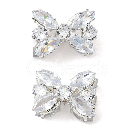 Brass Micro Pave Cubic Zirconia Beads KK-S336-05S-01A-1