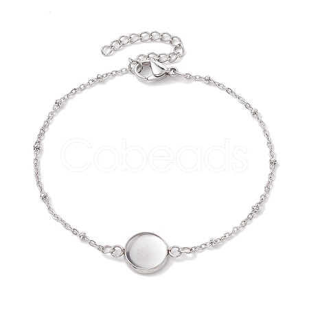 Tarnish Resistant 304 Stainless Steel Satellite Chain Bracelet Makings BJEW-JB10587-01-1