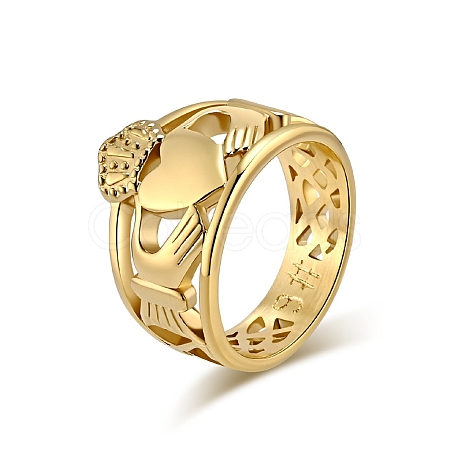 304 Stainless Steel Hollow Finger Rings for Men Women PW-WG73405-07-1-1