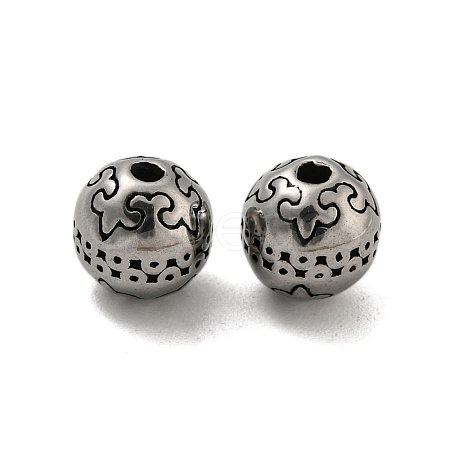 Round 304 Stainless Steel Beads STAS-E214-01AS-04-1