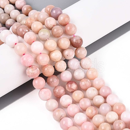 Natural Pink Opal Beads Strands G-R446-8mm-10-01-1
