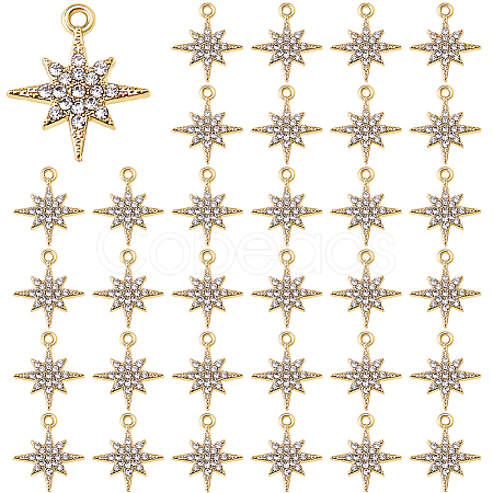 50Pcs Alloy Crystal Rhinestone Pendants FIND-DC0007-51-1