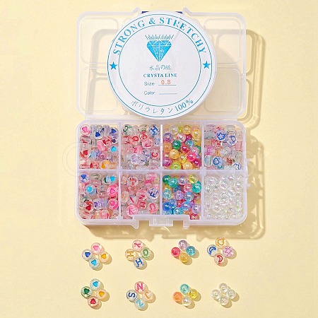 5 Style Transparent Acrylic Enamel Beads MACR-FS0001-23-1