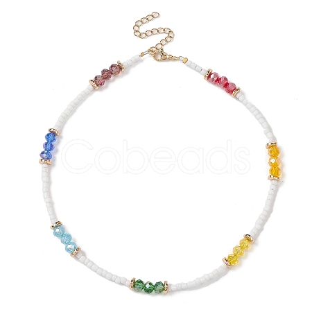 Glass Beaded Necklaces NJEW-JN04332-1