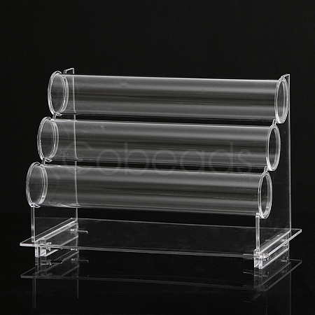 3-Tier T-Bar Transparent Acrylic Bracelet Display Stands BDIS-WH0006-004-1