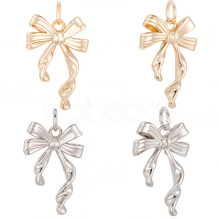 12Pcs 2 Colors Brass Pendants KK-BBC0020-25-1