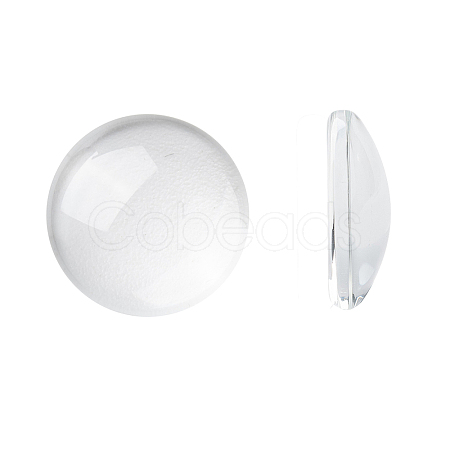 Transparent Glass Cabochons X-GGLA-R026-15mm-1