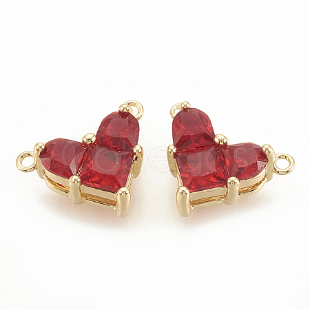 Brass Cubic Zirconia Charms X-KK-S340-12G-04-1