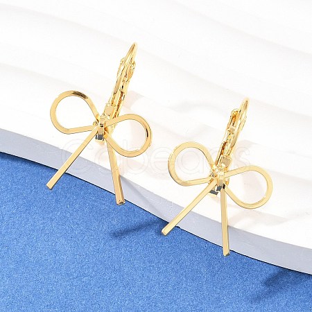 Bowknot Brass Leverback Earrings EJEW-A150-04B-G-1