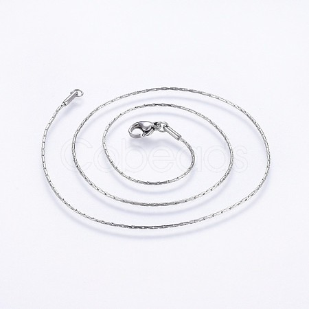 Non-Tarnish 304 Stainless Steel Boston Link Chain Necklaces NJEW-O102-25P-1