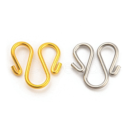60Pcs 2 Colors 304 Stainless Steel Hook Clasps STAS-UN0050-71-1