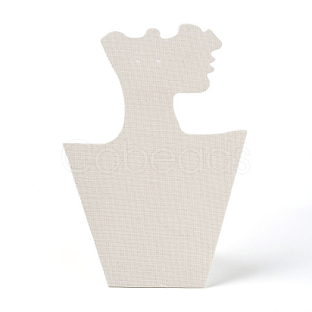 Cardboard Covered with Linen Cloth Necklace & Earring Display Stands LS-ODIS-Q041-07A-1