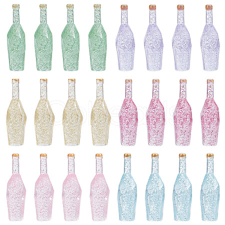 Olycraft 24Pcs 6 Colors Dummy Bottle Transparent Resin Cabochon RESI-OC0001-58-1