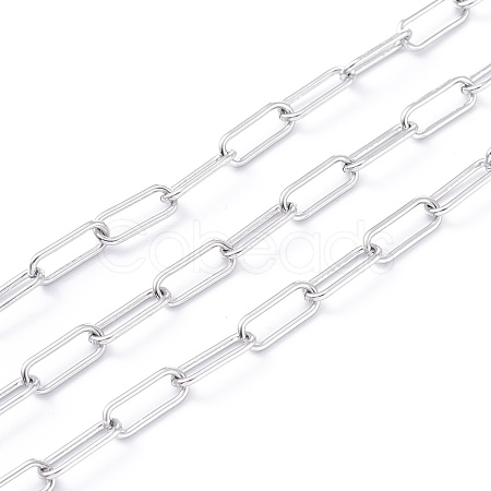 Tarnish Resistant 304 Stainless Steel Paperclip Chains CHS-L022-03P-A-1