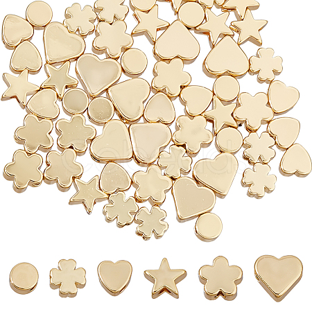60Pcs 6 Styles Brass Beads KK-HS0015-06-1