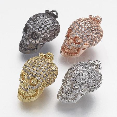 Brass Micro Pave Cubic Zirconia Charms ZIRC-F041-07-1