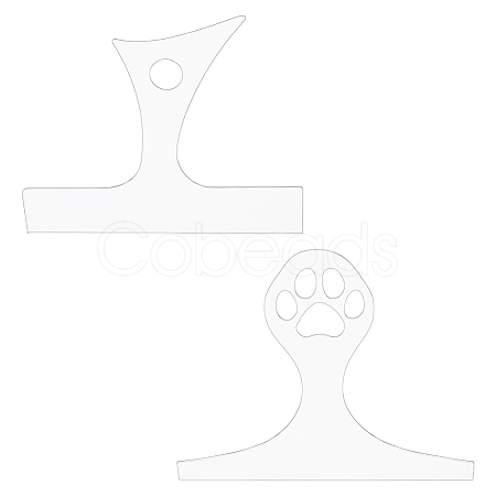 2Pcs 2 Styles Transparent Acrylic Router Templates DIY-DC0002-74-1
