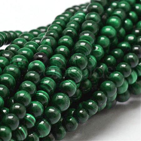 Natural Malachite Bead Strands G-O143-10-4mm-1