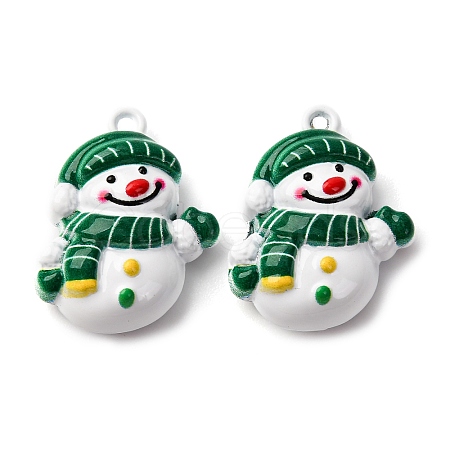 Christmas Themes Baking Paint Alloy Pendants FIND-G097-02C-1