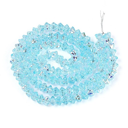 Electroplate Glass Beads Strands EGLA-T021-22G-1