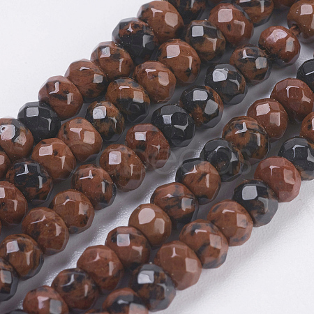Natural Mahogany Obsidian Beads Strands G-K255-20-1