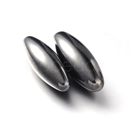 Magnetic Synthetic Hematite Oval Beads G-P079-07A-1