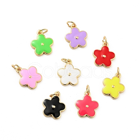 Rack Plating Brass Enamel Charms X-KK-G387-09G-1