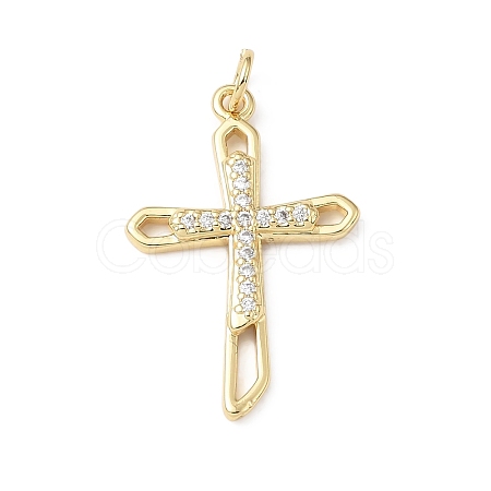 Easter Brass Micro Pave Clear Cubic Zirconia Pendants KK-E799-05D-G-1