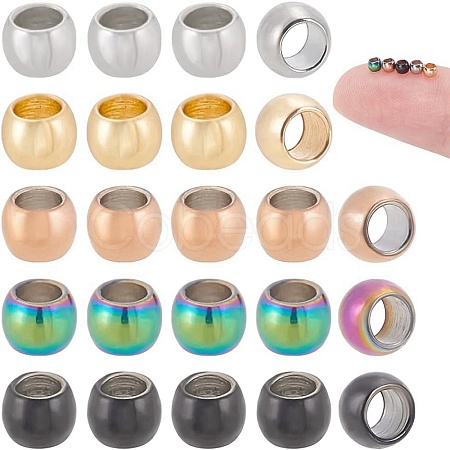 200Pcs 5 Styles 304 Stainless Steel Spacer Beads STAS-AR0002-55-1