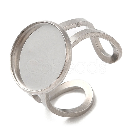 Non-Tarnish 304 Stainless Steel Open Cuff Findings STAS-R123-02A-P-1