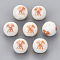 Electroplate Glass Beads, Round with Constellations Pattern, Rose Gold Plated, Gemini, 10mm, Hole: 1.2mm