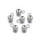 Non-Tarnish 201 Stainless Steel Pendant Rhinestone Settings, Flat Round, Stainless Steel Color, Fit for 4mm Rhinestone, 8.5x5x3mm, Hole: 2mm