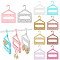 PandaHall Elite 20Pcs 10 Colors 8-Hole Mini Glitter Acrylic Earring Hanger, Earring Display Accessories, for Earring Organizer Holder, Mixed Color, 6.9x5.45x0.3cm, Hole: 2mm, 2pcs/color