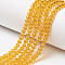 Glass Beads Strands, Faceted, Rondelle, Orange, 2.9~3.3x2mm, Hole: 0.8mm, about 145~150pcs/strand, 34~35cm