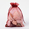 Organza Gift Bags with Drawstring, Wedding Party Christmas Favor Gift Bags, Organza Pouches for Potpourri, Dark Red, 20x15cm