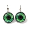 Eye Glass Leverback Earrings with Brass Earring Pins, Lime Green, 29mm