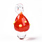 Handmade Lampwork Pendants, Imported From Italy, Mushroom Charms, Red, 28.5~30x12~14x12~14mm, Hole: 2~4.5x2.5~3.5mm