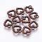 CCB Plastic Charms, Heart, Antique Bronze, 15x13x3mm, Hole: 1.8mm