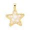 Rack Plating Brass & Epoxy Resin Pendants, Star Charms with Plastic Beads, Long-Lasting Plated, Lead Free & Cadmium Free, Real 18K Gold Plated, 29x26x5mm, Hole: 5x3mm