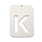 Non-Tarnish 304 Stainless Steel Pendants, Rectangle with Alphabet, Hollow, Letter.K, 32x22x1mm, Hole: 1.5mm