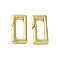 Brass Spring Gate Rings, Rectangle, Golden, 15x7.5x3mm