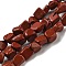 Natural Red Jasper Bead Strands, Tumbled Stone, Nuggets, 3~7.5x4.5~6x3~6mm, Hole: 1mm, about 61~66pcs/strand, 15.16''~15.35''(38.5~39cm)