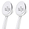 Stainless Steel Spoon, Letter Pattern, 196x32mm, 2pcs/set