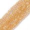 Imitation Austrian Crystal 5301 Bicone Beads, Faceted Glass Beads Strands, Sandy Brown, 3.5~3.8x3~3.5mm, Hole: 0.5mm, about 113~115pcs/strand, 36~36.5cm