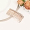 Alloy Hair Combs, with Imitation Plastic Pearl and Rhinestone, Light Gold, 80~120x40~50mm